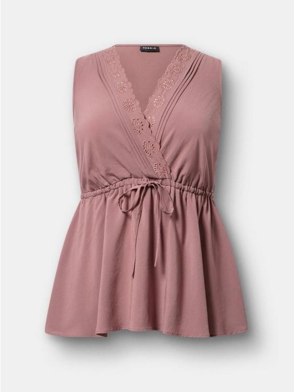 torrid Babydoll Surplice Top in Rose Taupe - Picture 6 of 6